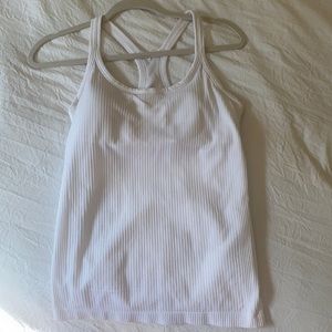 Lululemon white Ebb to Street Shelf Bra Tank Top